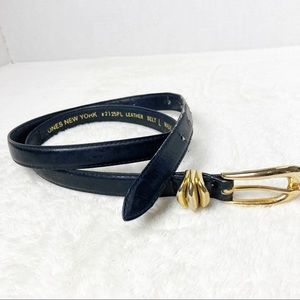 Vintage Jones New York dark blue skinny belt